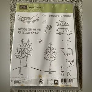 New Stampin Up White Christmas Ribber Stamp Set
